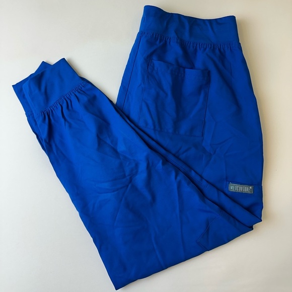 MedCouture Pants Mens Medium Royal Blue Jogger Polyester Elastic Waist Pockets - Picture 1 of 10